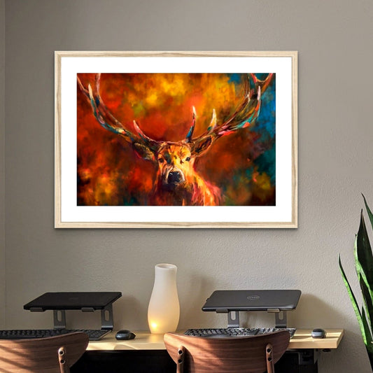 deer art print framed by sue gardner