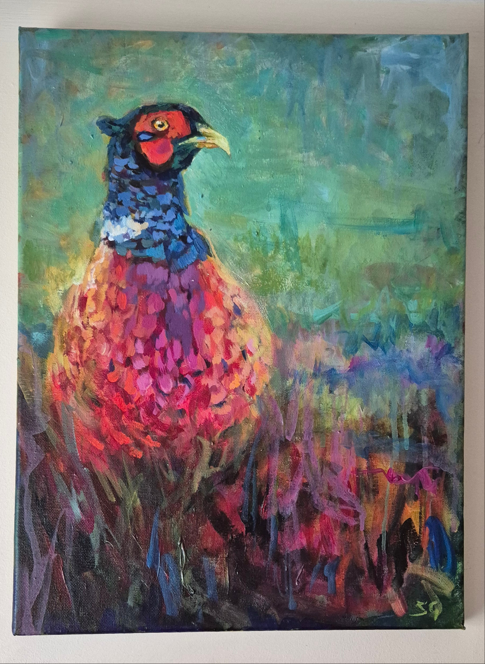 'Henri' Original Pheasant Painting in Acrylics 40 x 30 cm