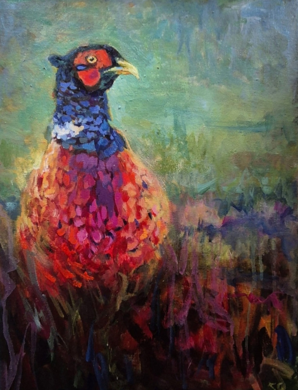 'Henri' Original Pheasant Painting in Acrylics 40 x 30 cm