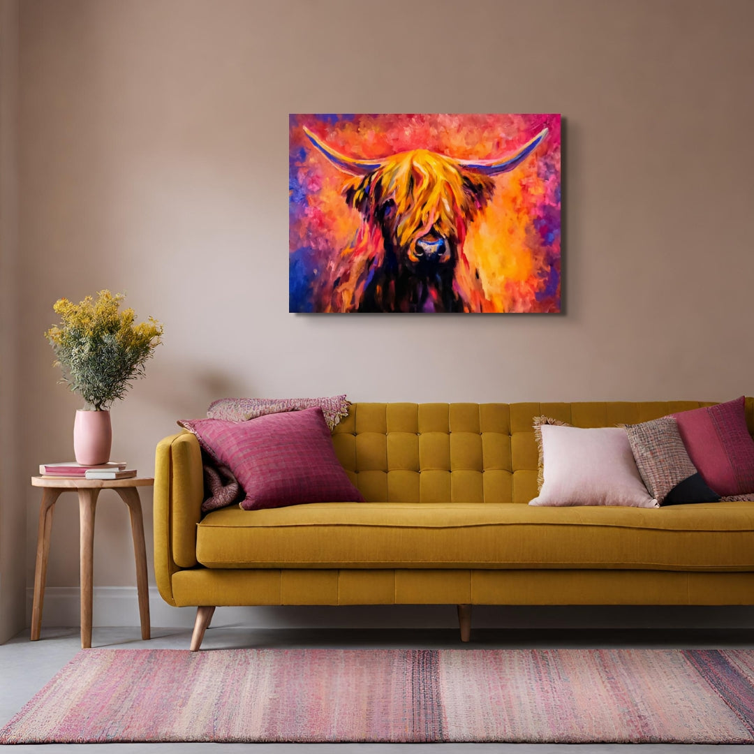 Lochinver - Original Highland Cow Oil Painting - 80 x 100 cm /30 x 40 "