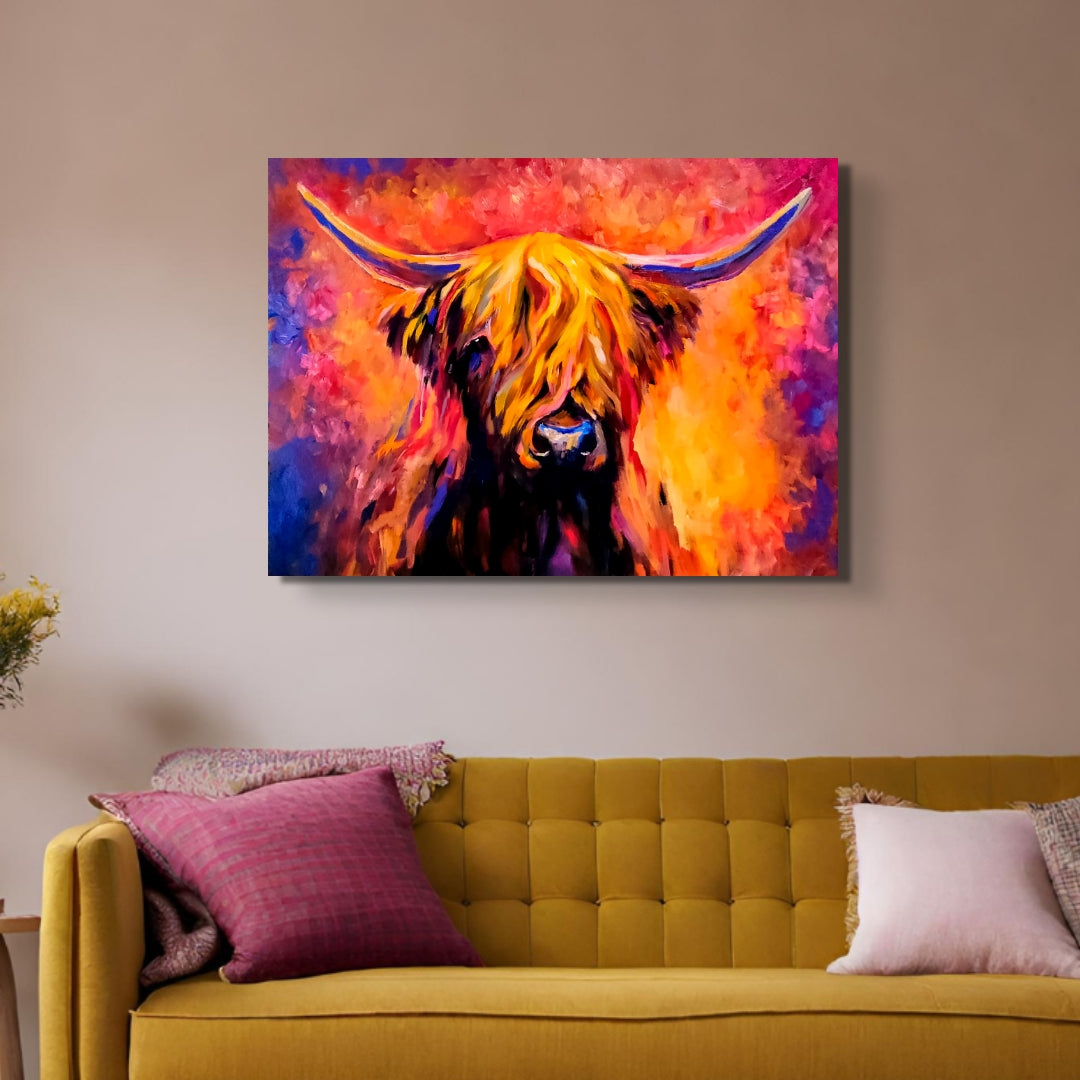 Lochinver - Original Highland Cow Oil Painting - 80 x 100 cm /30 x 40 "