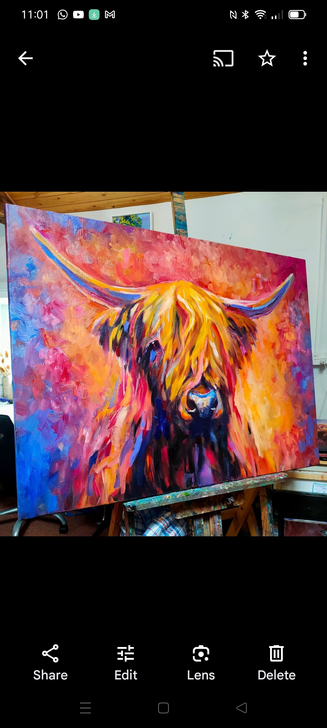 Lochinver - Original Highland Cow Oil Painting - 80 x 100 cm /30 x 40 "