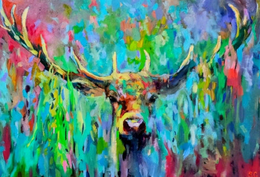 expressive original deer painting