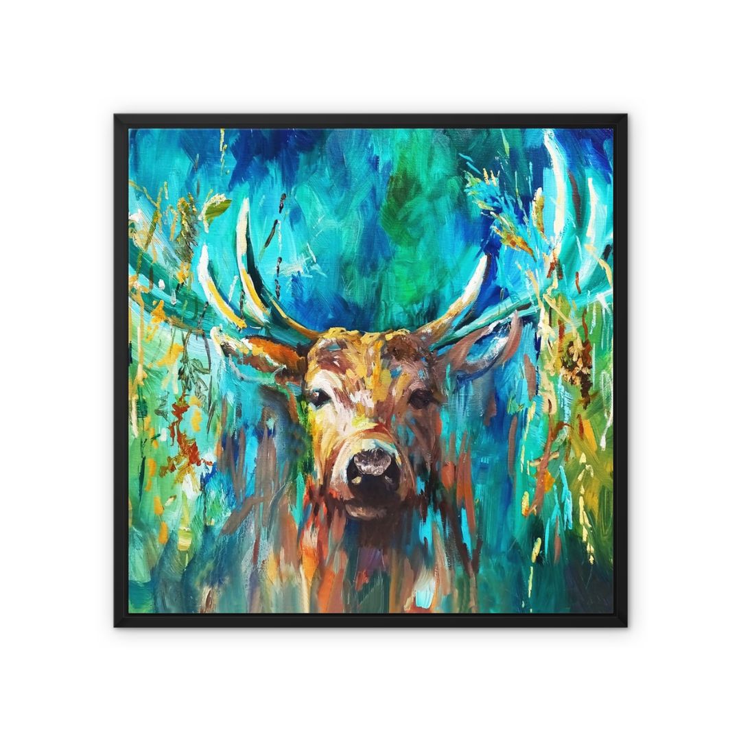 green and teal wildlife art