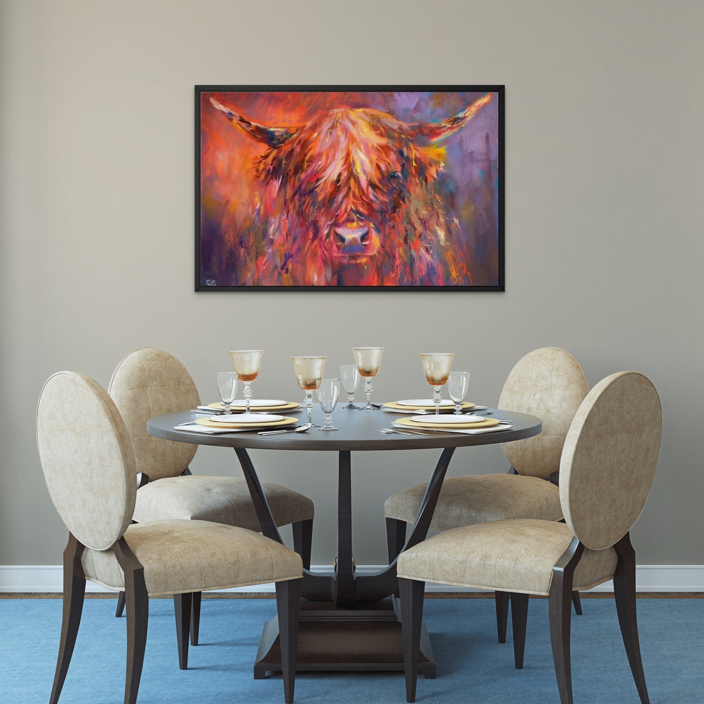 Islay - Highland Cow Framed Canvas