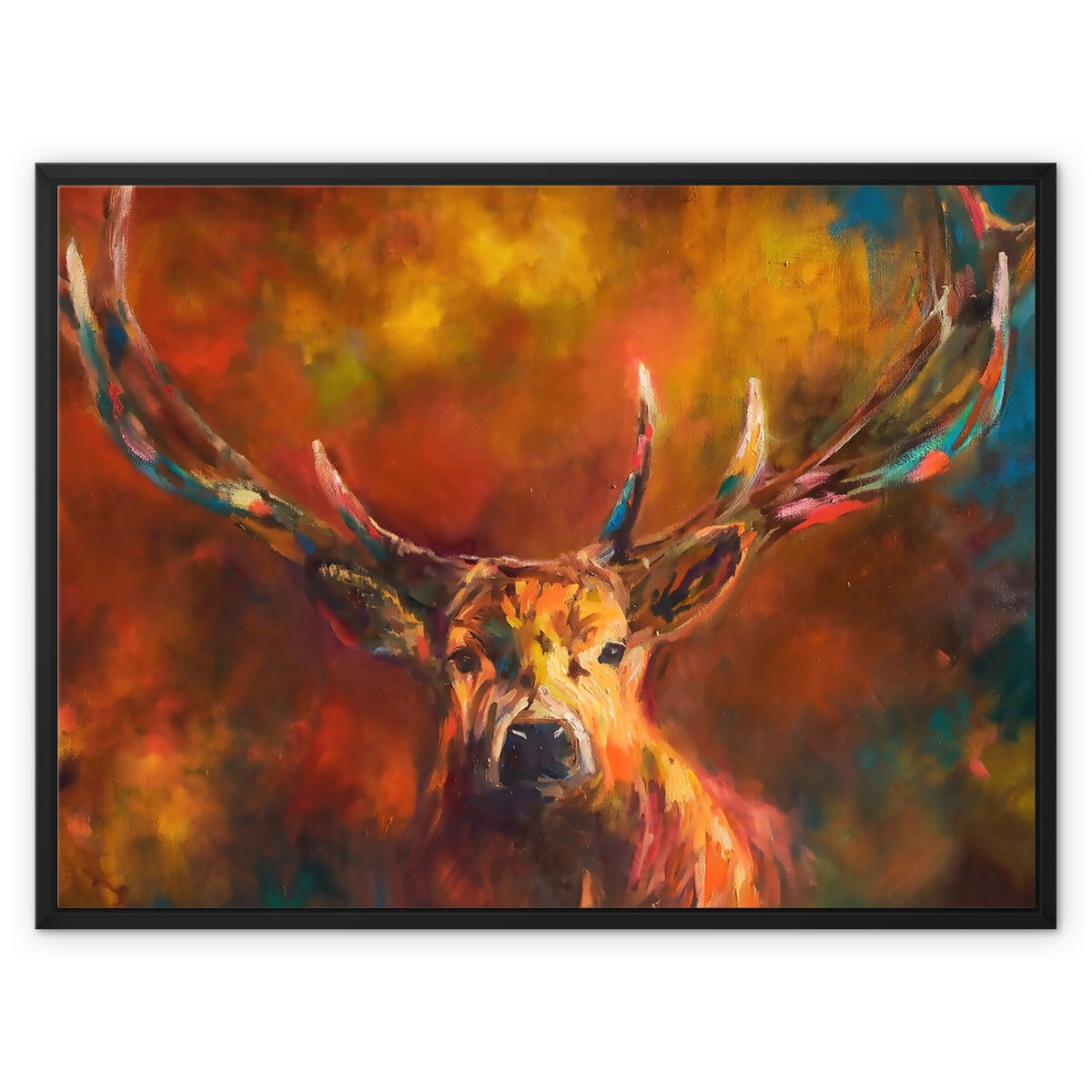 Autumn Stag Framed Canvas