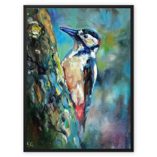 woodpecker canvas picture print