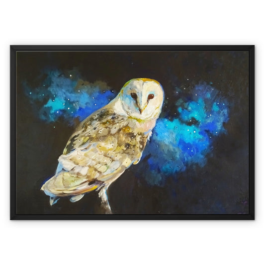 barn owl framed canvas print sue gardner