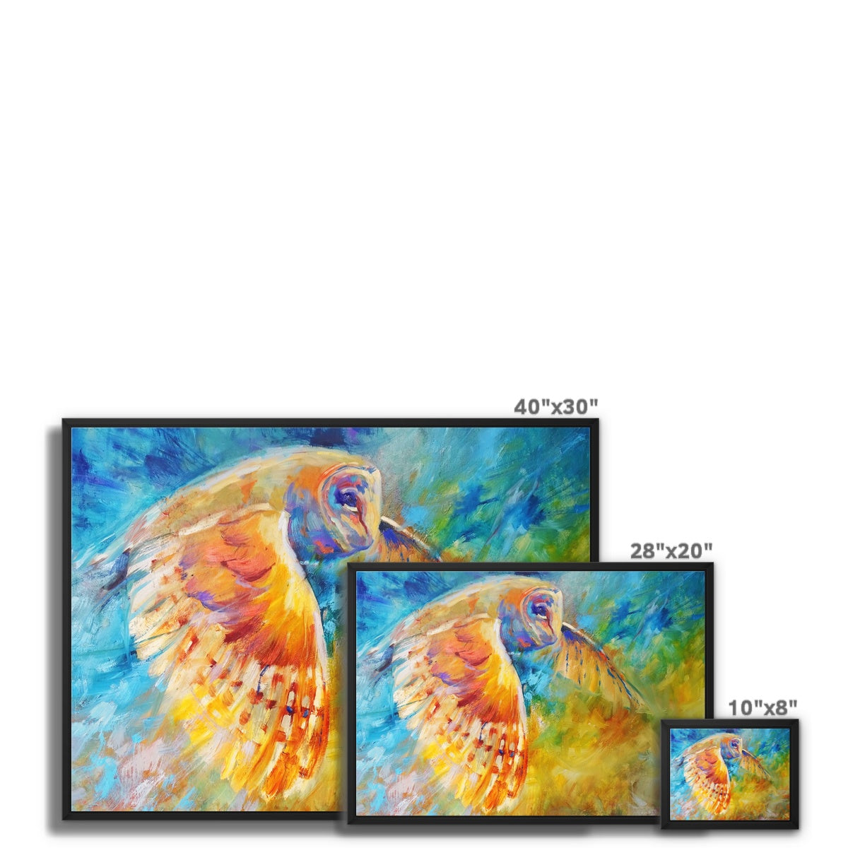 Air Disturbance - Owl in Flight Framed Canvas