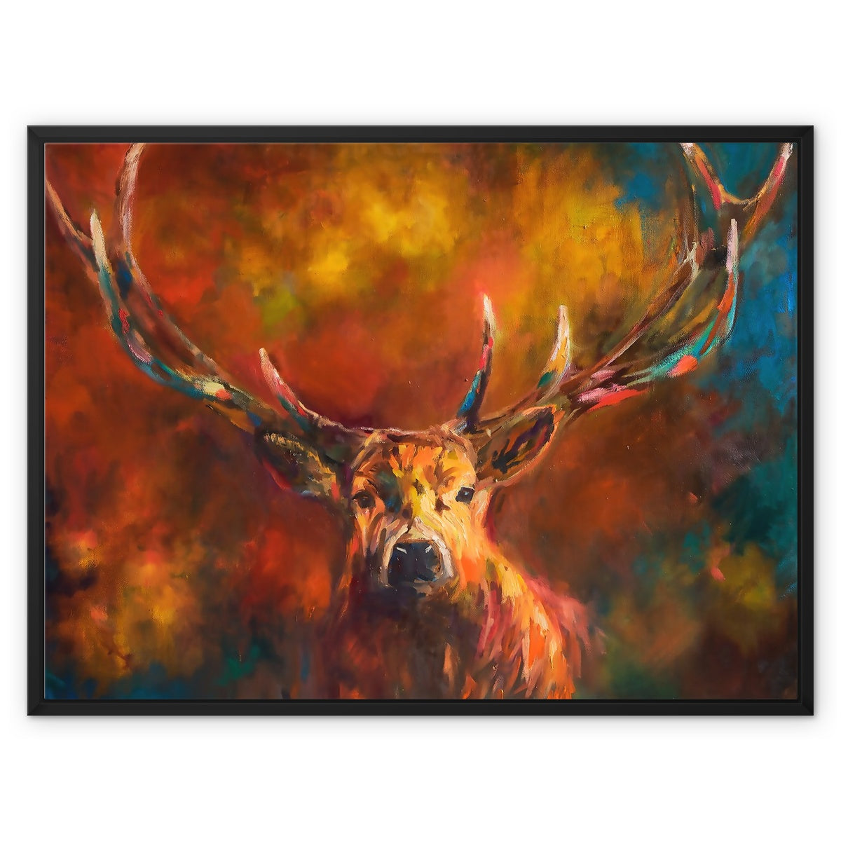 Autumn Stag Framed Canvas