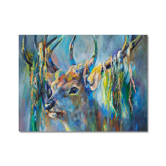 grey stag deer canvas art