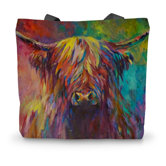 colourful highland cow bag