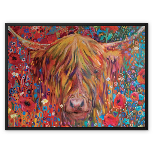 Pitternweem - Poppy Cow Framed Canvas