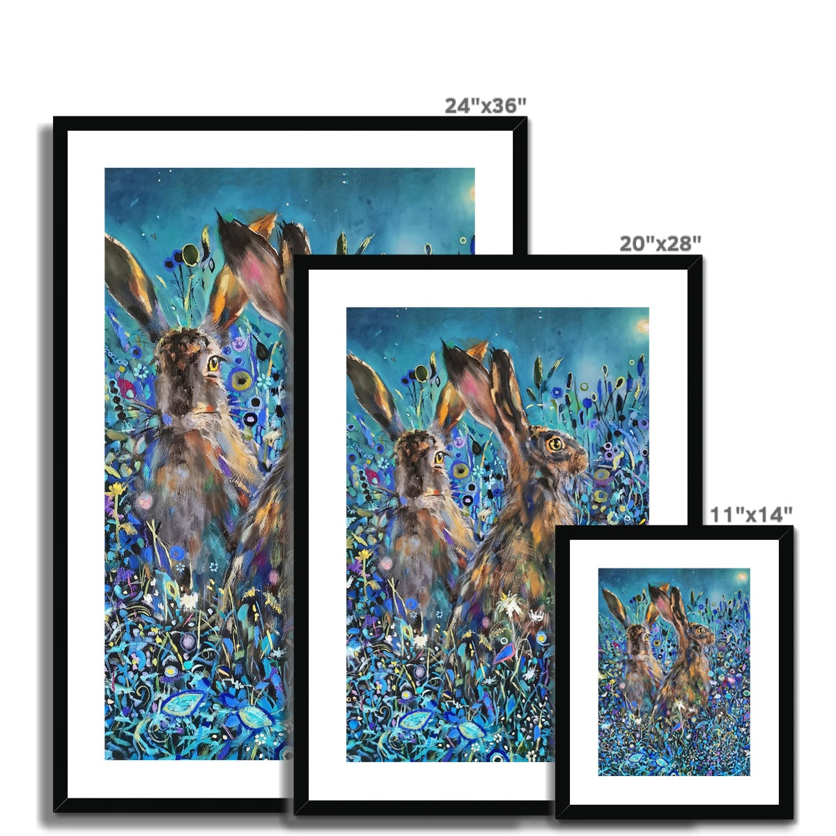 Enchanted Garden - Hares Framed & Mounted Print