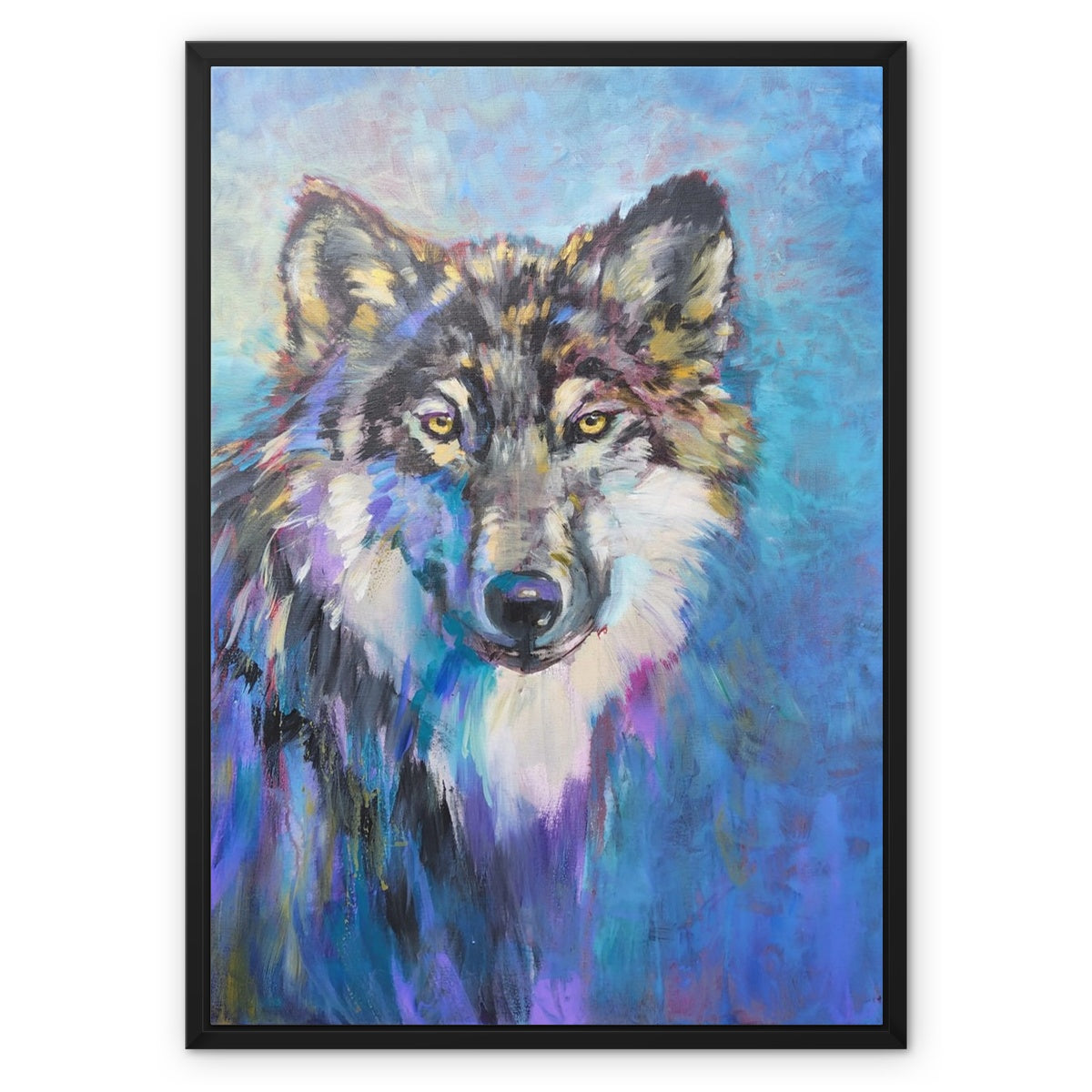 Ice Wolf Framed Canvas