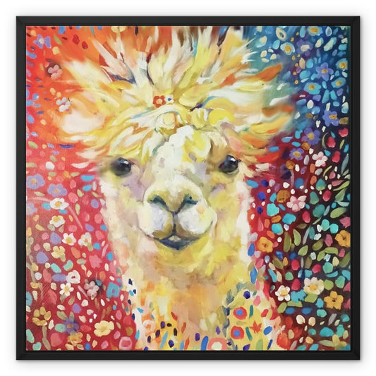 Love Alpaca Framed Canvas