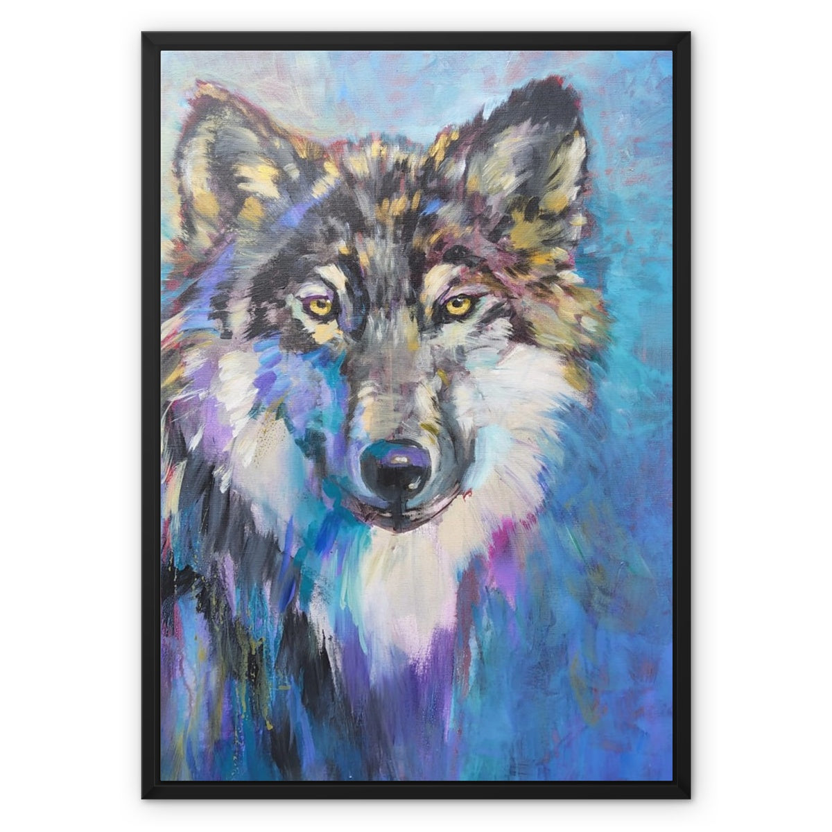 Ice Wolf Framed Canvas